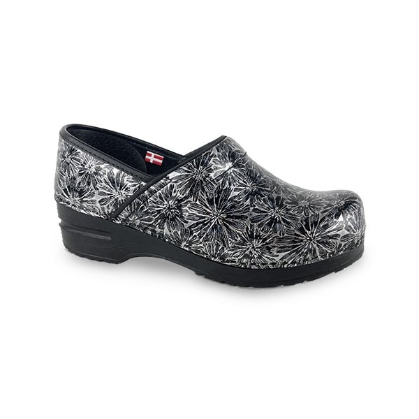 Sanita Women's Clog, Embossed Printed leather Upper, Polyurethane Outsole, Silver, Size 7.5-8 M 478506-002-39 - main